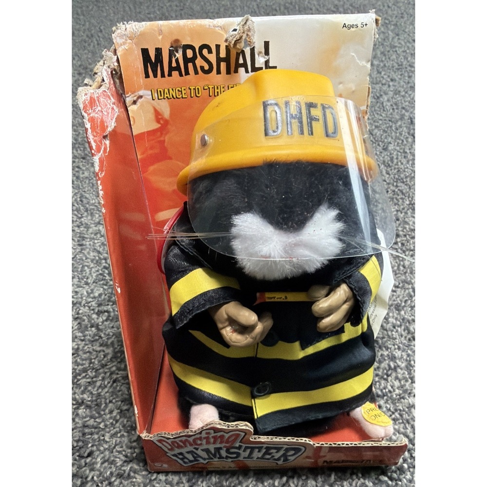 2003 Gemmy Marshall The Fireman Singing Hamster 7" Tall DHFD